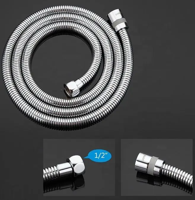 Gappo Shower Hose with Brass Nuts Bathroom 201SS EPDM G1/2 100cm shower hose G43-1