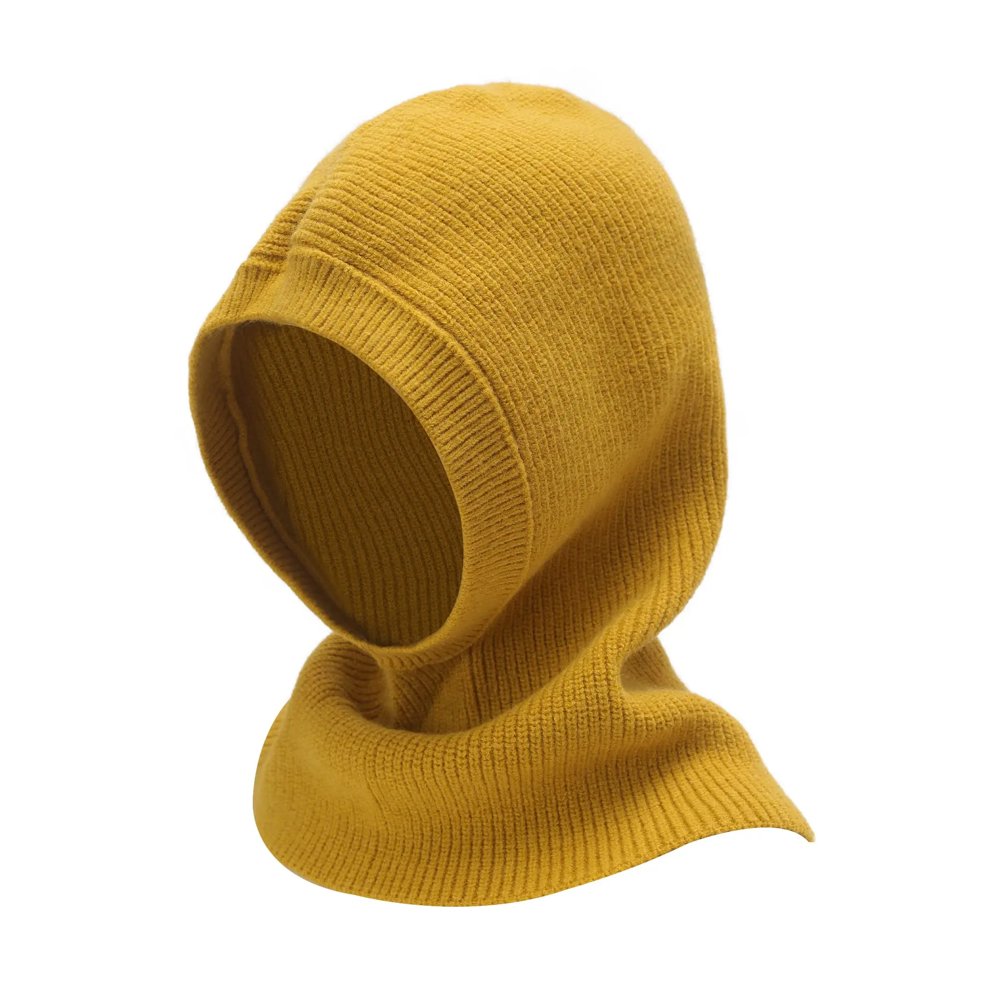 Winter Knitted Hat Windproof Hooded Scarf 1 hole head cover  Balaclava Beanie hat and scarf 2 in 1