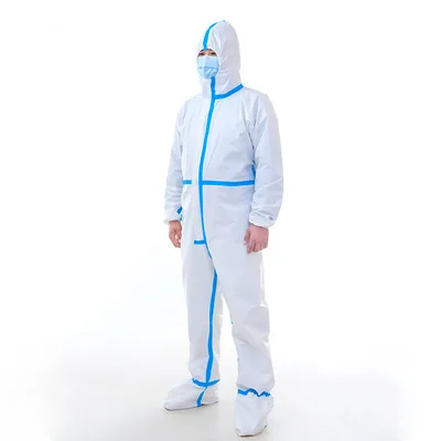Aeofa SF nonwoven disposable hasmat protect coverall suit with blue safe tapes