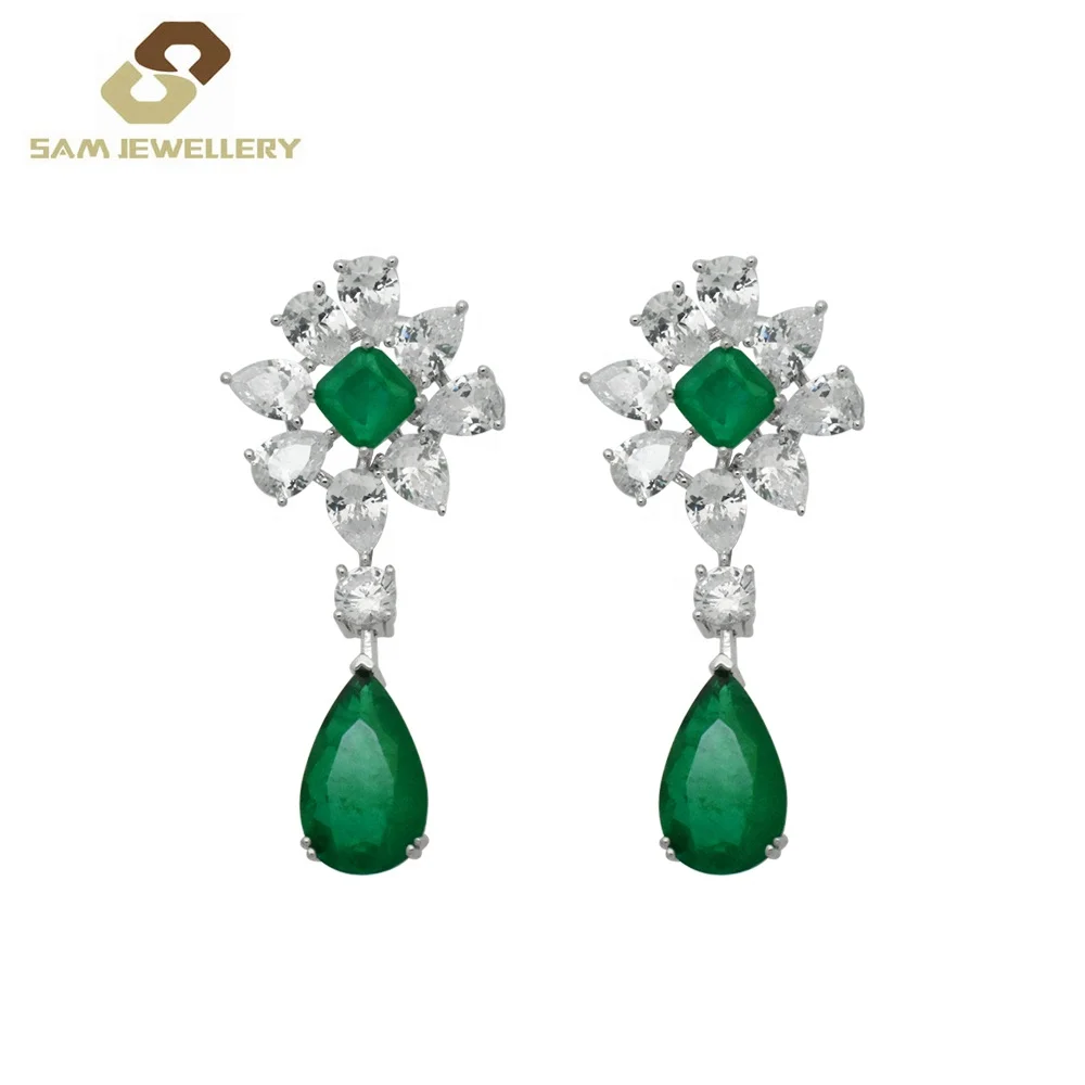 Luxury Ring Sterling 925 Silver Colombian Emerald Fusion Stone  Prong Setting Ruby Stone Attend the Evening Party Ring