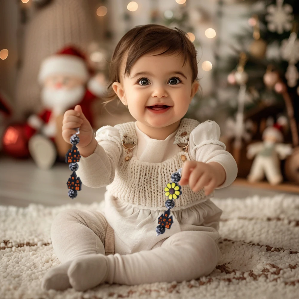 Oem In Stock Food Grade Pacifier Chain Jewelry Bracelet Accessories Silicone Bead Bulk Diy Pen Christmas Focal Beads Wholesale