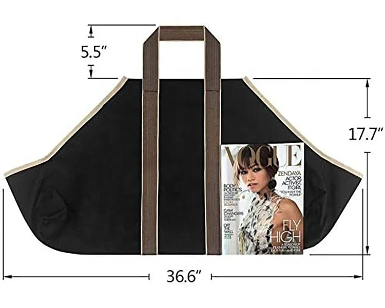 Waterproof Heavy Duty Dust-Proof Collapsible Extra Large Fireplace Firewood Log Tote Bag