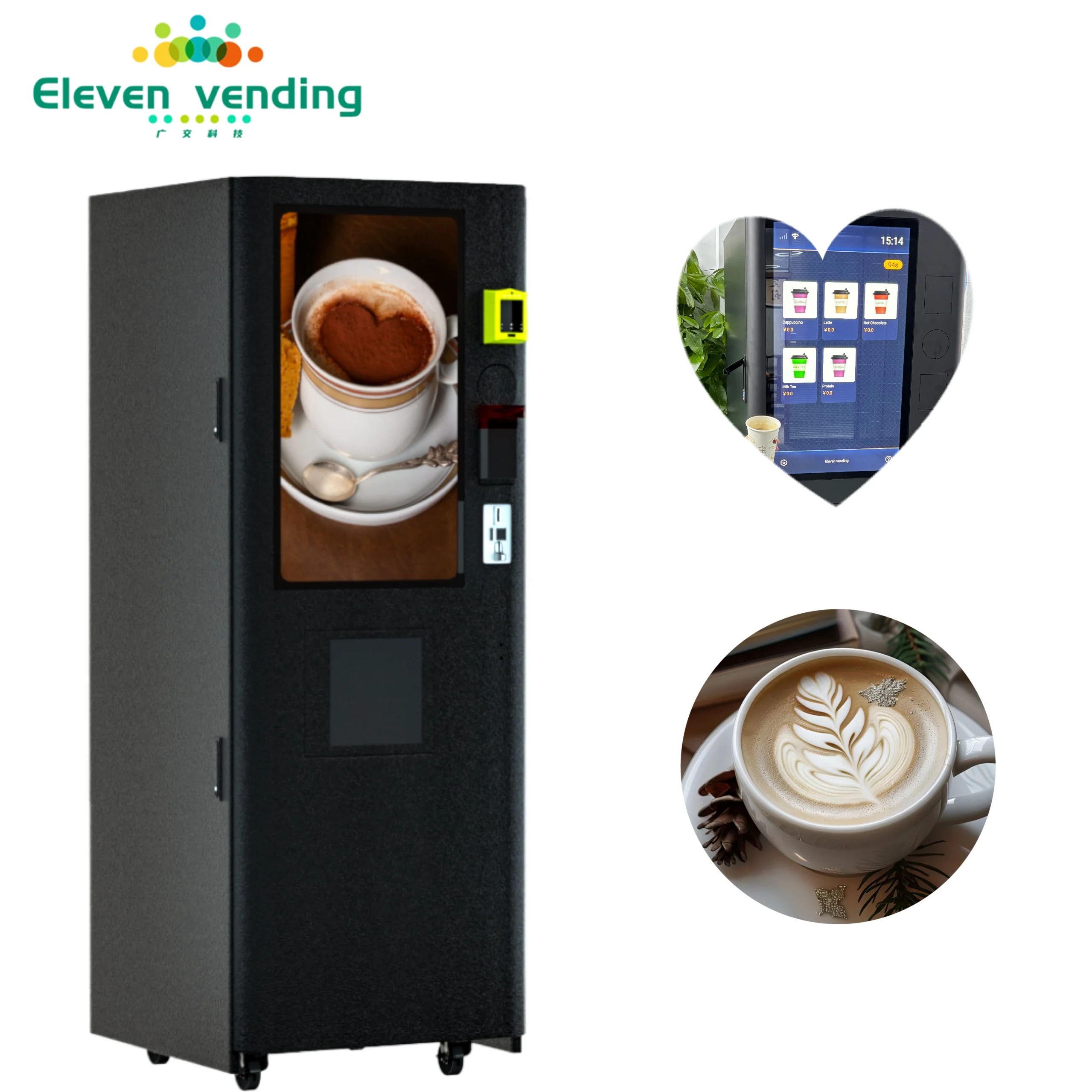 Hot Commercial Automatic Coffee Dispenser Robot Coin Operated Fresh Ground Coffee Vending Machine With Bill Acceptor Credit Card