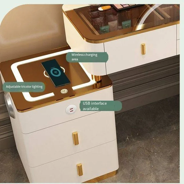 Hotsale Modern Furniture bedroom dresser Makeup Table with Mirror for bedroom Wooden Smart Dressing Table With Led Light