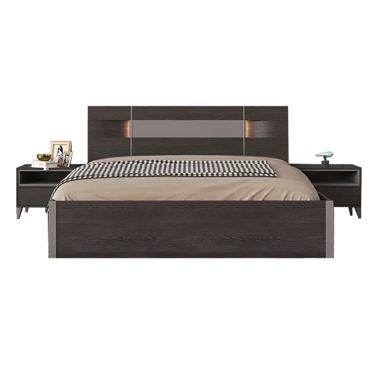 
Chinese Factory Custom King Size Wooden Bed For Home Bedroom 