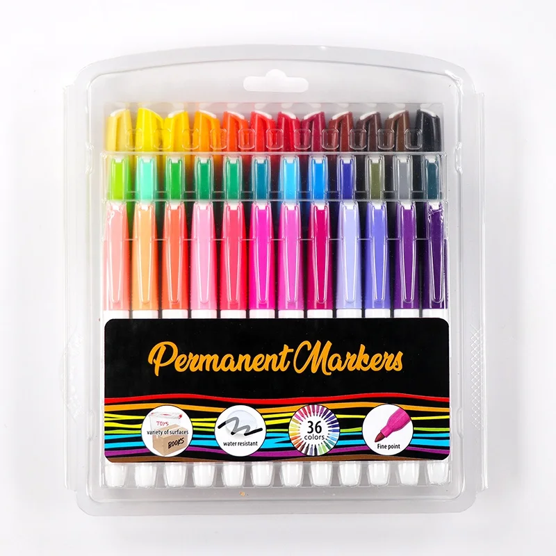 36 Color Durable Permanent Marker Pens