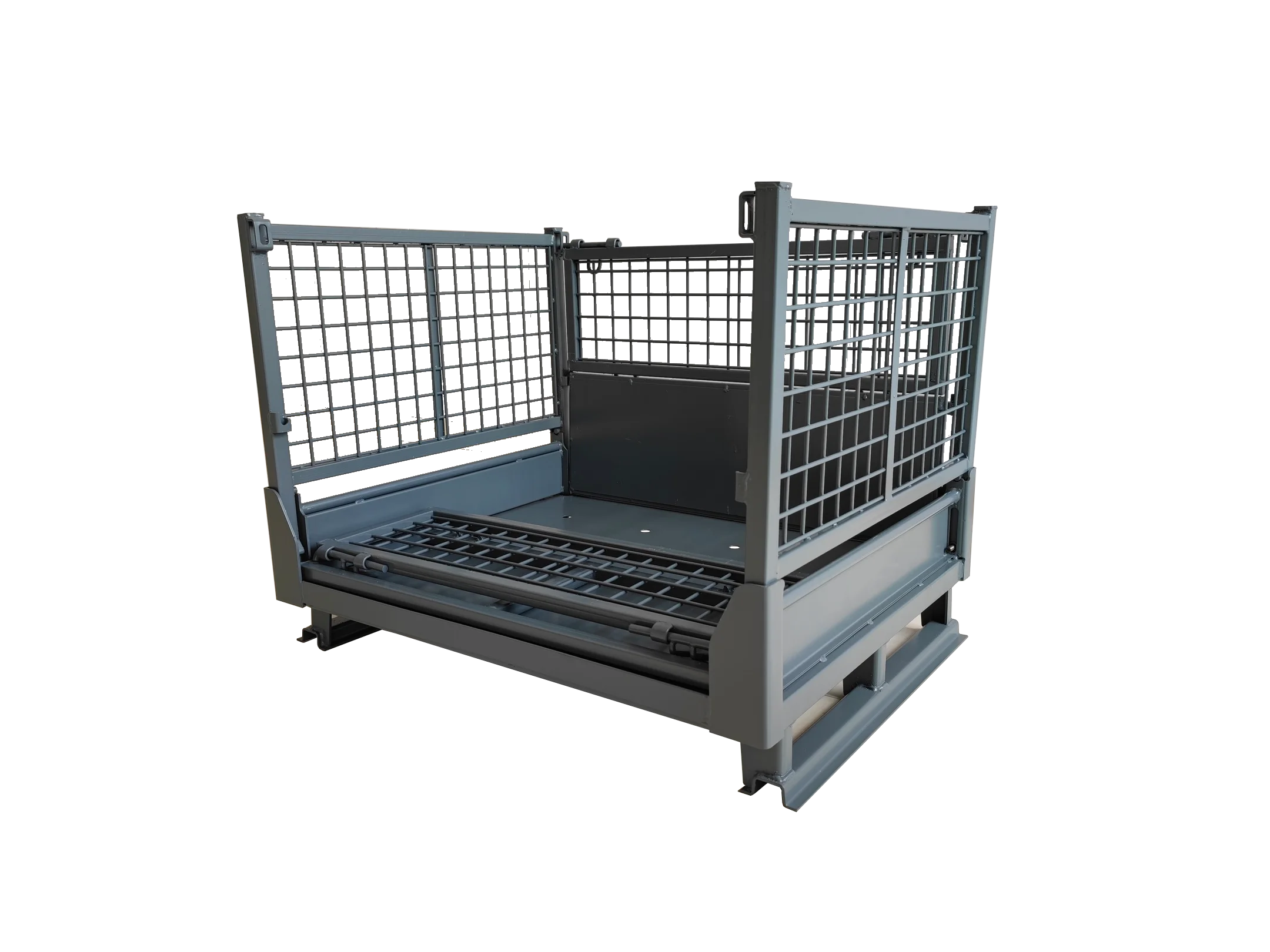 Durable Stackable Folding Korean Stillage Cage Warehouse Collapsible Metal Storage Rack Storage Cage Wire Mesh Container Pallet