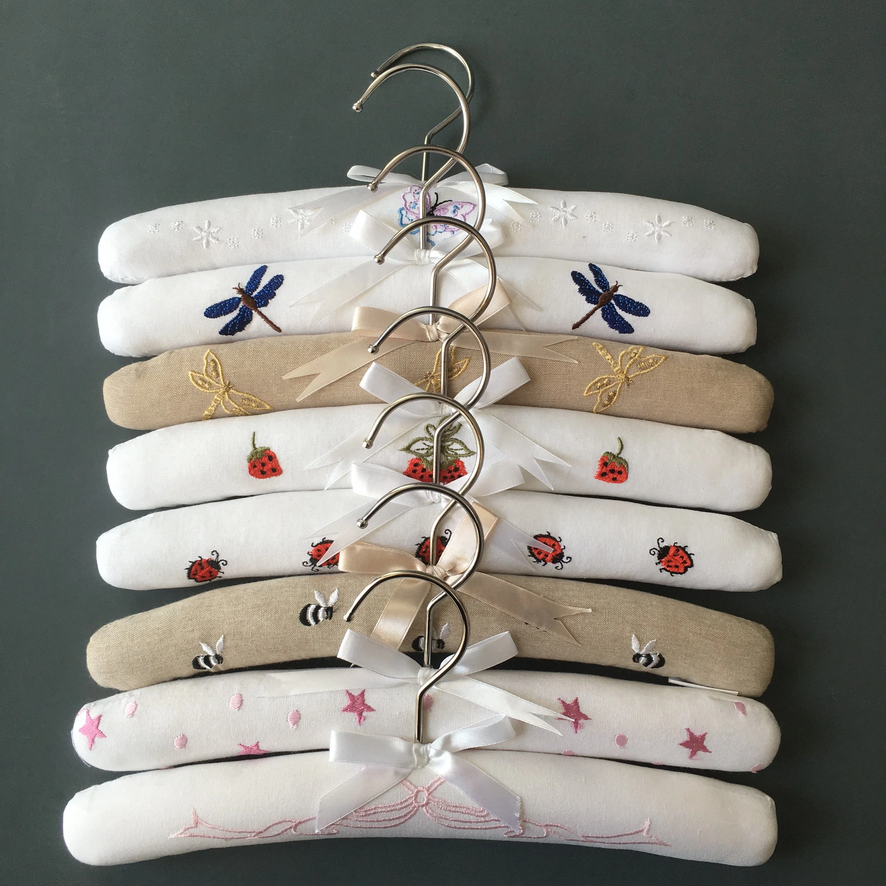 Children kids Padded Embroidered Coat Hanger