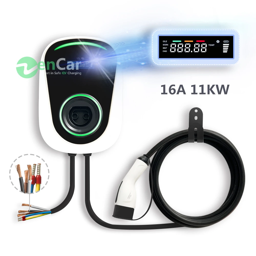 DUOSIDA wallbox зарядное устройство ev зарядная настенная станция 16 А 11 кВт IEC 62752 Тип 2 штекер с DC 6 мА автомобильное зарядное устройство