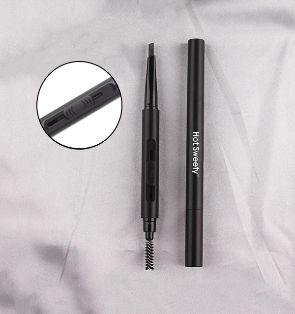 Your Own Brand Flat Head Push-pull Long-lasting Waterproof Brown Wild Eyebrow Enhancer With Brush Custom Eyebrow Pencil