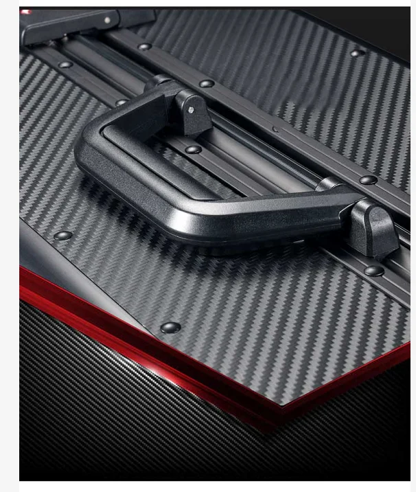 New trolley case aluminum alloy universal wheel 24 inch aluminum frame leather suitcase 26 retro boarding case