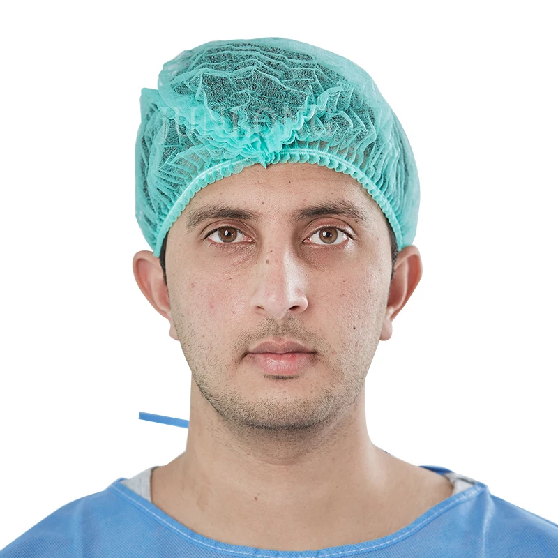 Junlong Non-woven Disposable Clip Cap for Cleanroom Hairnet Nonwoven Bouffant Hair Cap For Food Industry