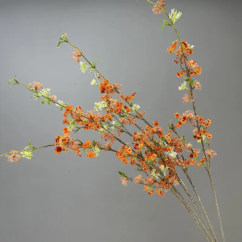 CM-TH1215 Hot Sale Artificial Long Snow Willow Branch With White Flowers Stem Greenery Plants Home Wedding Floral Arrangement