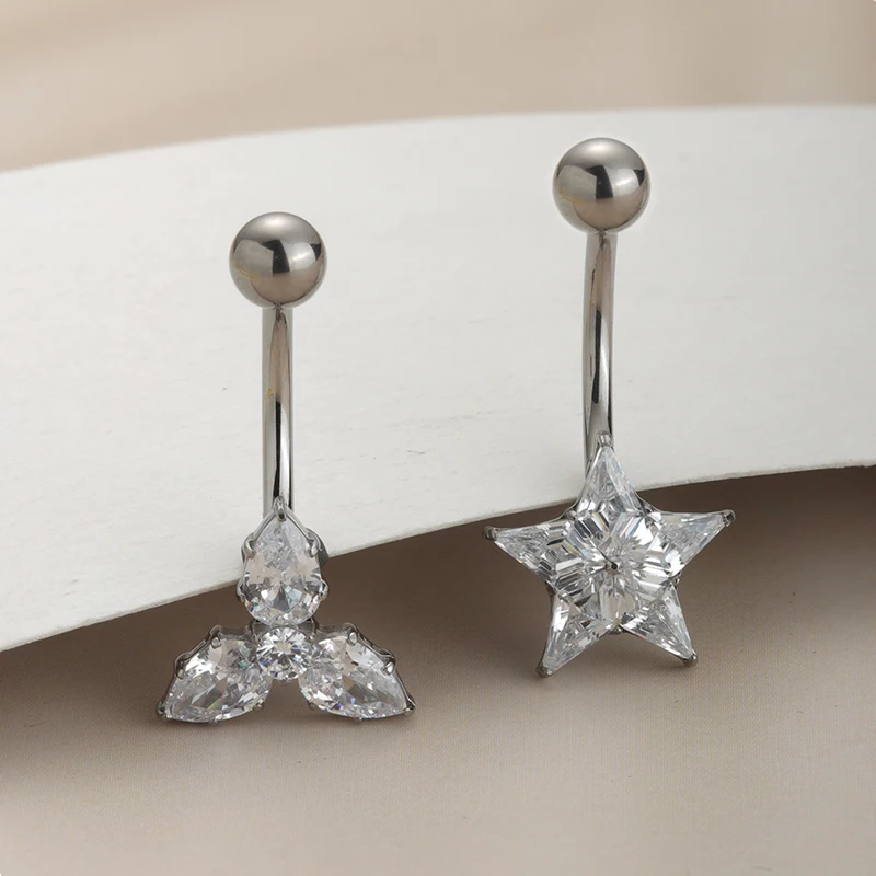 New Giometal G23 ASTM F136 Titanium Internally Threaded Piercing Sexy Piercing Navel Ring For Women Body Jewelry Wholesale