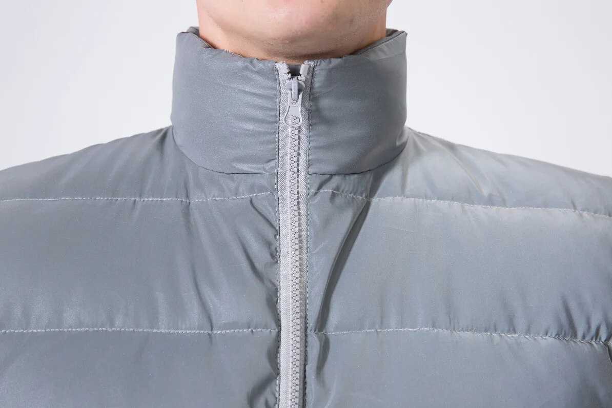 COTTON Fashion Odm Streetwear Fashion Water Proof Formal Waistcoat Glow In The Dark Reflector Custom Reversible Puffer Vest