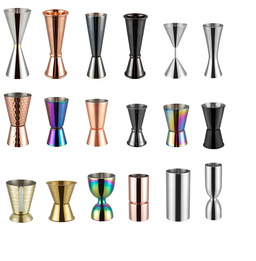 Cheerfast 20ml and 40ml Metal Bar Drinkware Measuring Tools Cocktail Jigger Rose Gold Stainless Steel Vintage Luxury Casual Chic