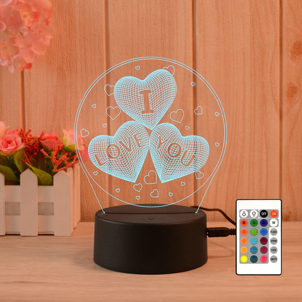 Customized Shaped LED Flashing Night Light USB Charging Discoloration 3D Acrylic Visual Lamp