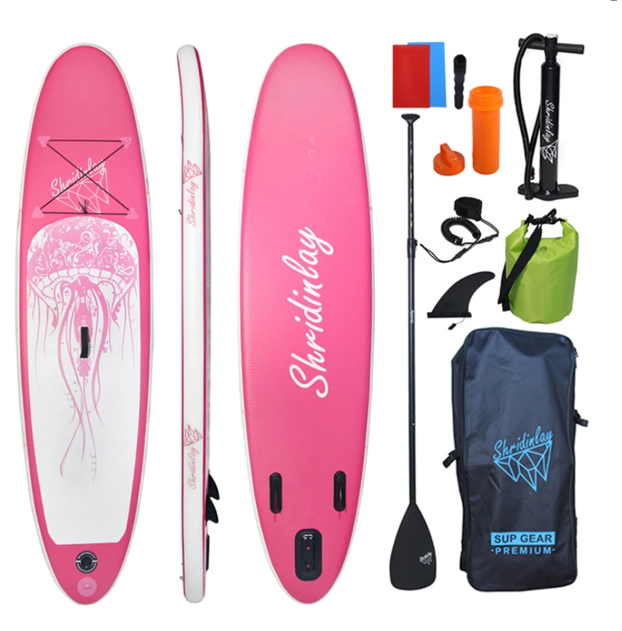 CE Certification ISUP Inflatable Sup Paddle Board Pink Stand Up Boards with free accessories