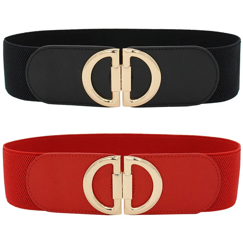 Factory Direct-sale Gold Double D Letter Buckle Elastic Women Stylist Corset Belt