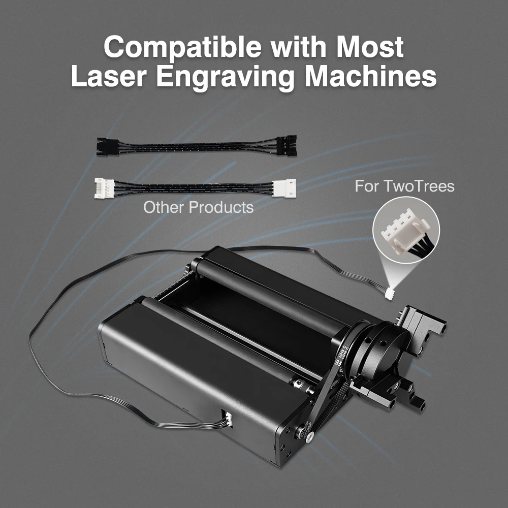 TWOTREES 4-in-1 Y-axis Rotary Roller, Laser Rotary Roller Engraving Module for Laser Marking for Engraving Cylindrical Objects