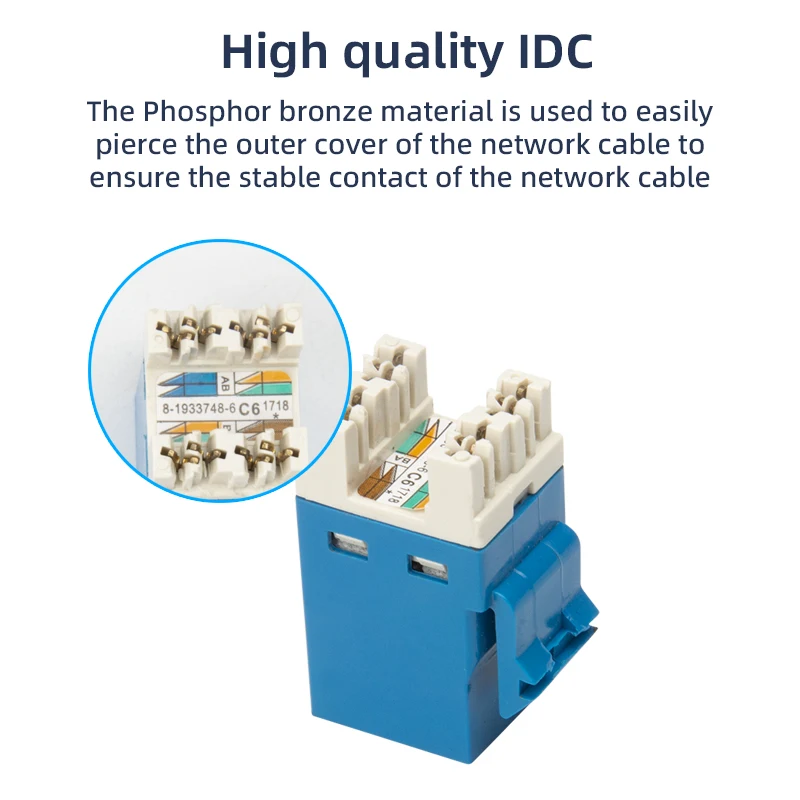 High Quality Network cat6  utp keystone jack module 180 degree Ethernet Cat 6 8p8c Rj45 Keystone jack
