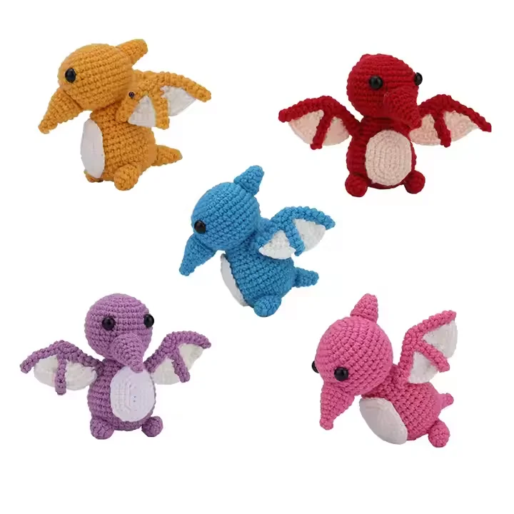 Factory price crochet dinosaur doll kit Handmade wool manufacture crochet kit for beginners creative hand-woven gift