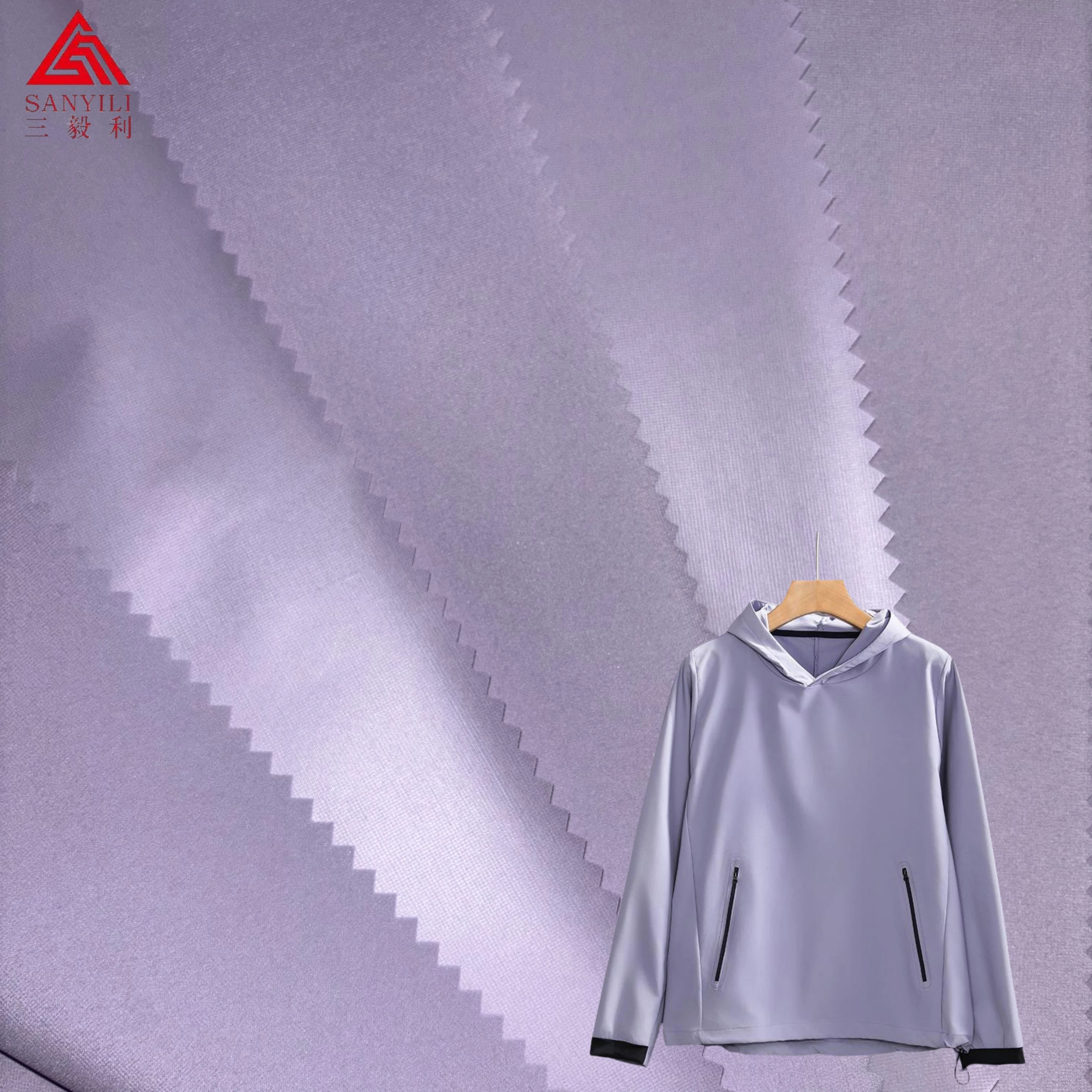 400T polyester nylon interwoven fabric 2 layer waterproof breathable laminated fabric light weight for clothing