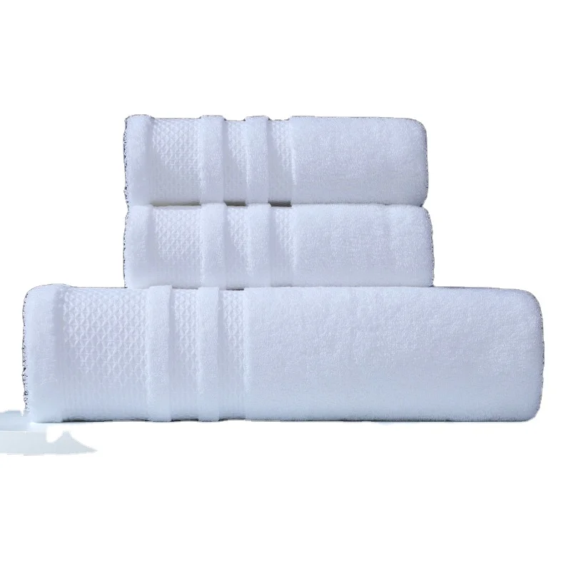 Hilton Egyptian Cotton Terry Custom Hotel Logo Bath Towel Set