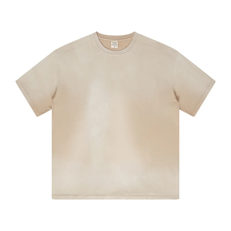 Wholesale Heavyweight Cotton 270 gsm Oversize Tshirt Cropped Boxy Tee Sun Faded Streetwear Vintage Acid Washed T Shirts For Men