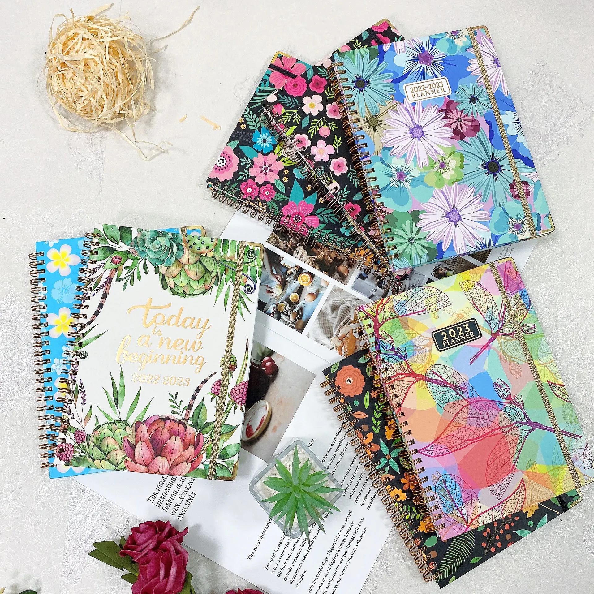 Custom Dotted Blank Travel Private Label Note Book Diary A5 Journal Spiral Notebook Daily Monthly Planner