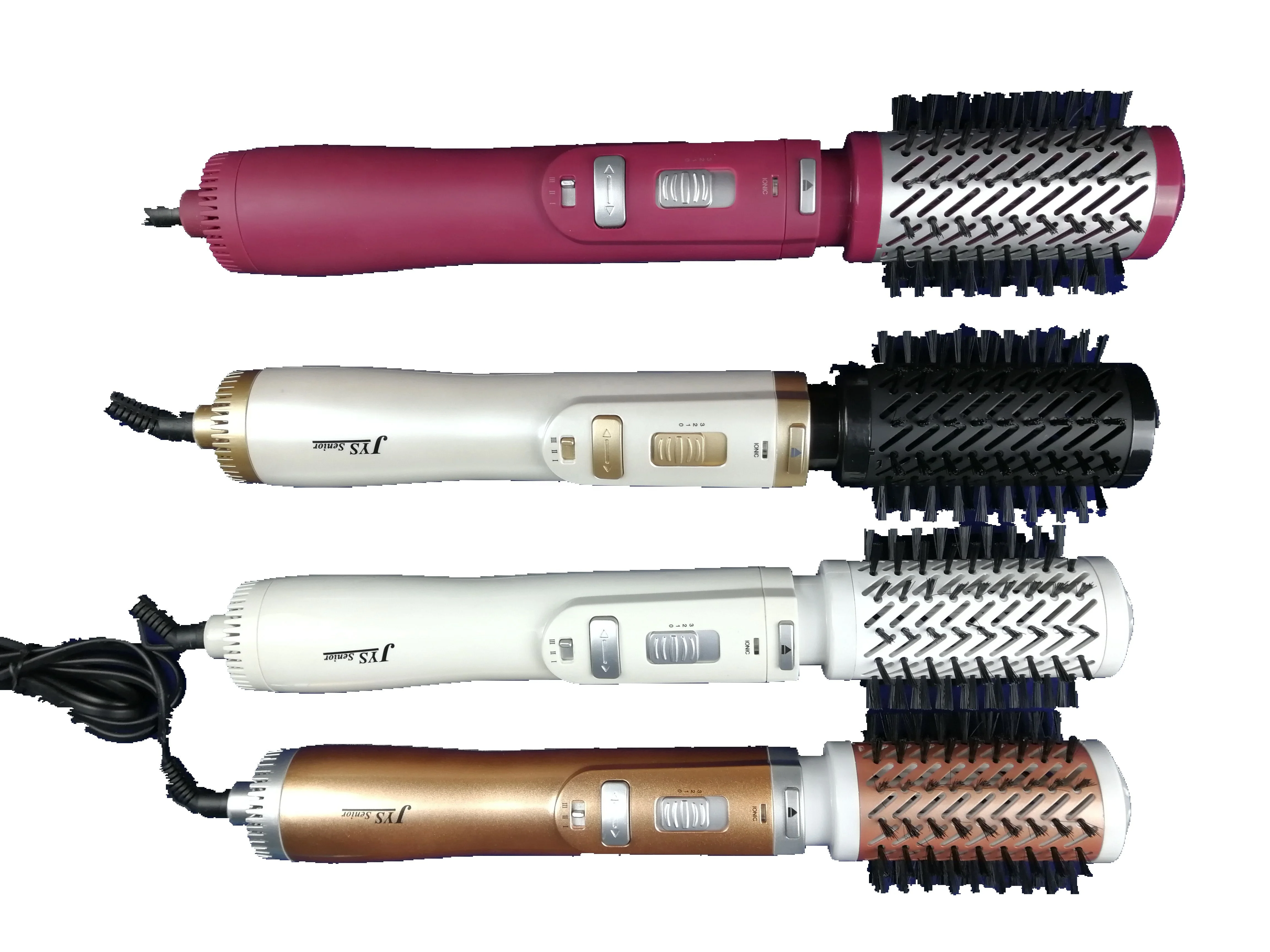 
CE GS CB approved 2 speed 3 heat setting 360 degree automatic rotating ceramic hot air brush for styling and frizz control 