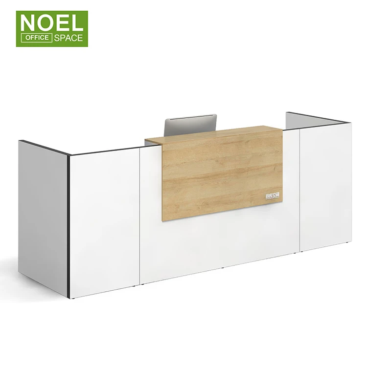 MFC board I shape front counter reception desk white color desk