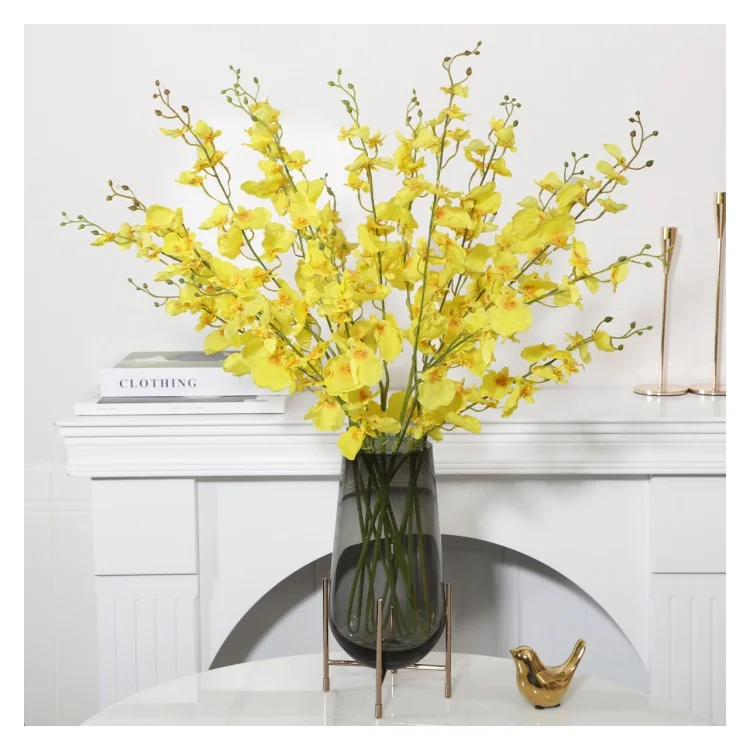 PHCSP-1612 Wholesale High Quality Artificial Flower Single Dancing Orchid For Home Office Shopping Mall Store Decoration