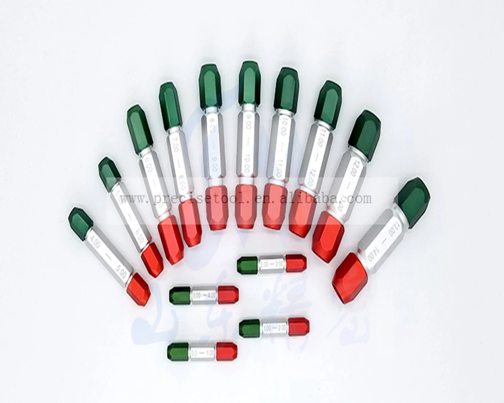 Double End Aluminum Alloy Pin Gage Handle Set Go No Go Plug Gauge Handle 0.3-20mm Repair Tool Part Pin Gauge Handle