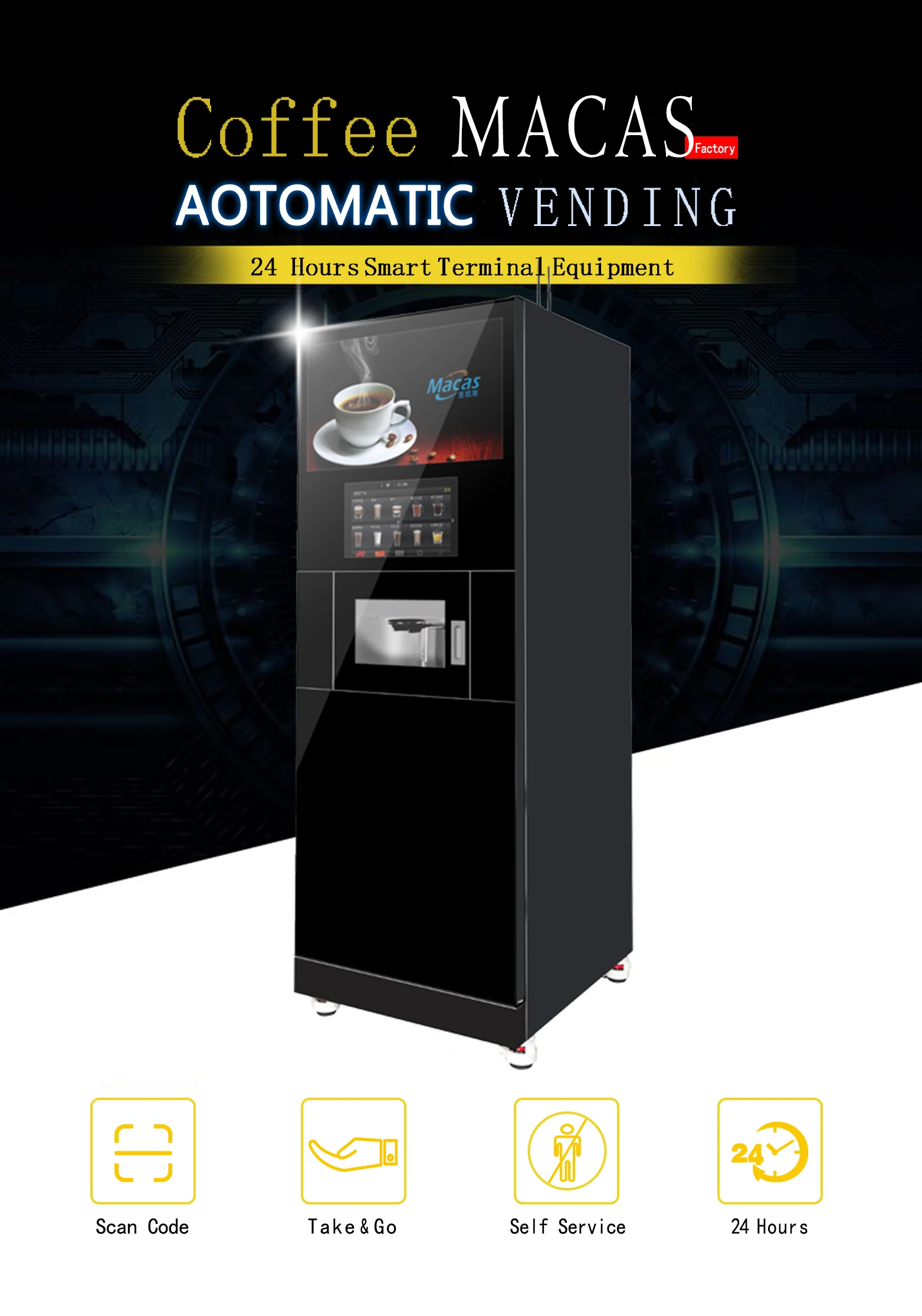 Advanced Automatic Espresso Coffee Vending Machine Coffee Making Equipment