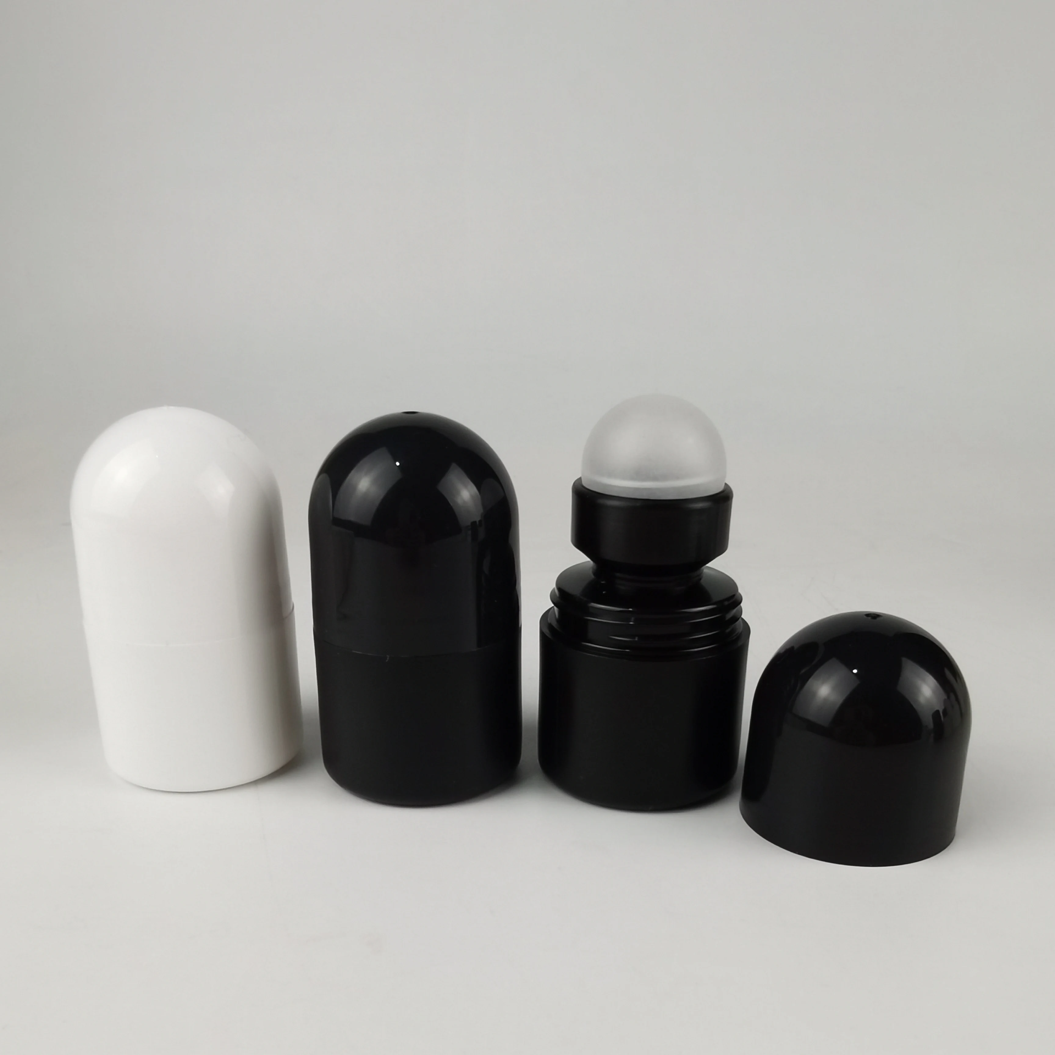 30ml 30g PP Empty White Black Mini Plastic Roll On Deodorant Bottle with PP Roller Ball
