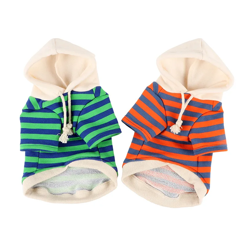 2022 New hot selling  Stripe dog hoodie with hat 100% cotton for cat