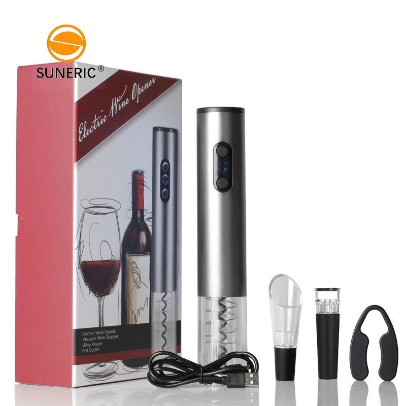 Premium Bar Kit Usb Rechargeable Automatic Corkscrew Wine Bottle Electric Red Wine Opener Gift Set