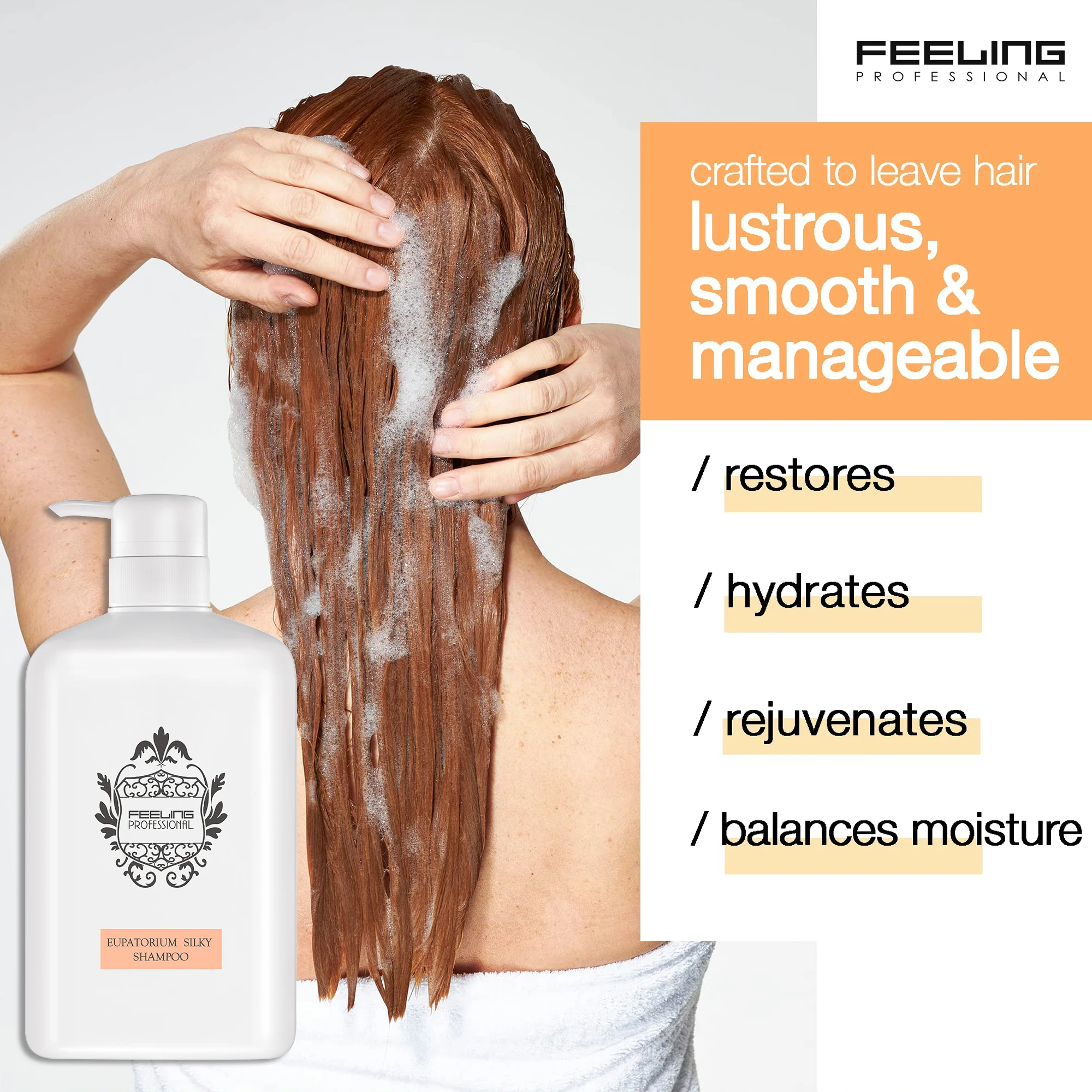 Feeling Extract Trehalose Succinic Acid Silicon Free Cruelty Free Damaged Hair Shampoo Pro-Hair Eupatorium Silky Shampoo 1000ml