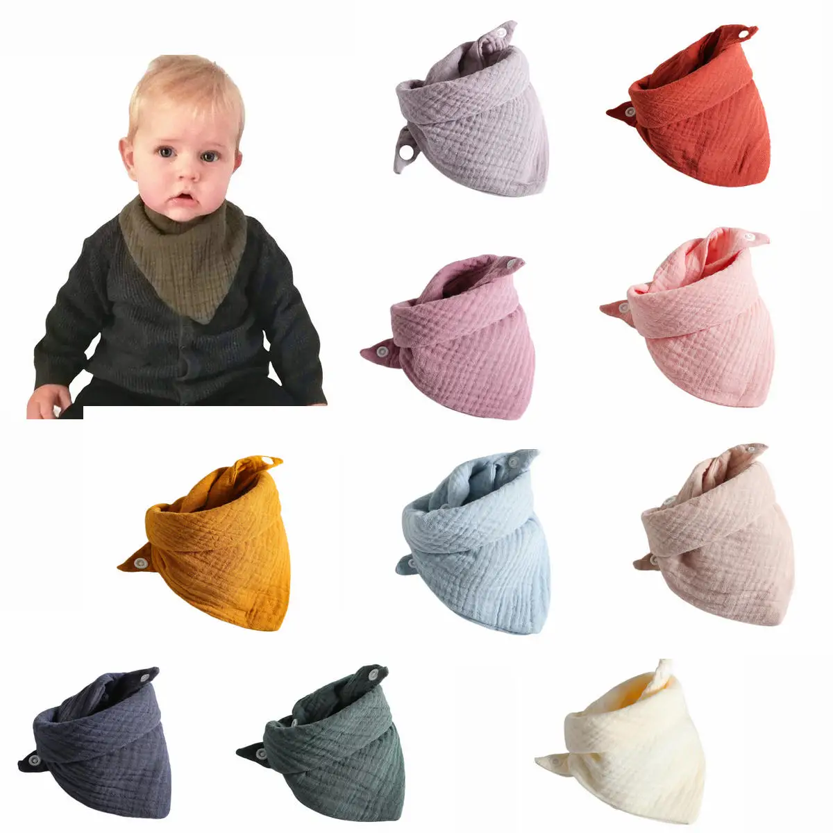 Baby Bibs Burp Clothes Soft Muslin Bibs Double Gauze Babby bananas Infant Baby shower gift
