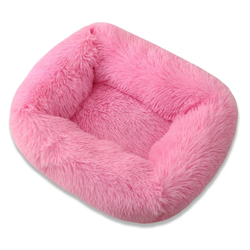 Winter Rectangle Soft Fluffy Pet Bed for Small and Big Animas