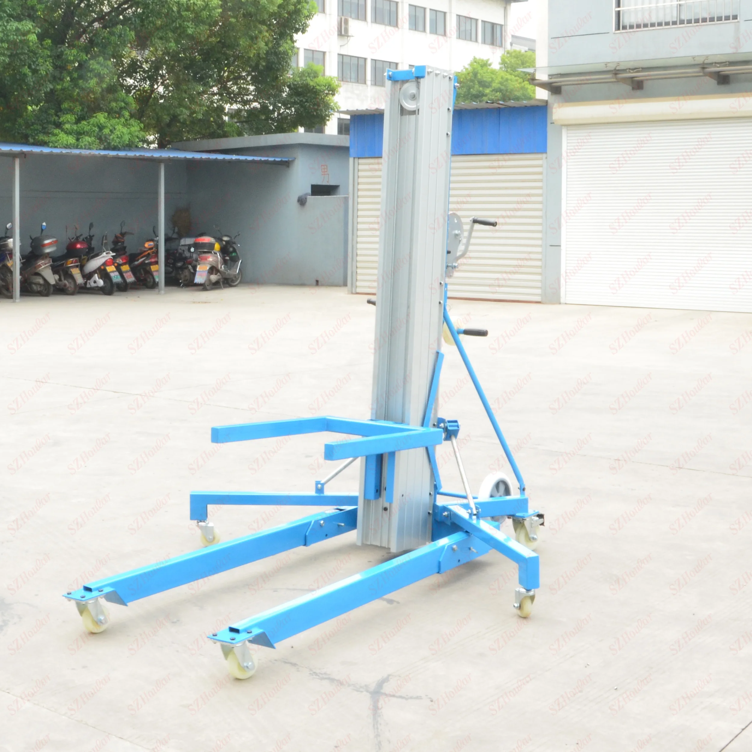 3.5m height work platform window cleaning machine hand winch mini outdoor aluminum alloy lift