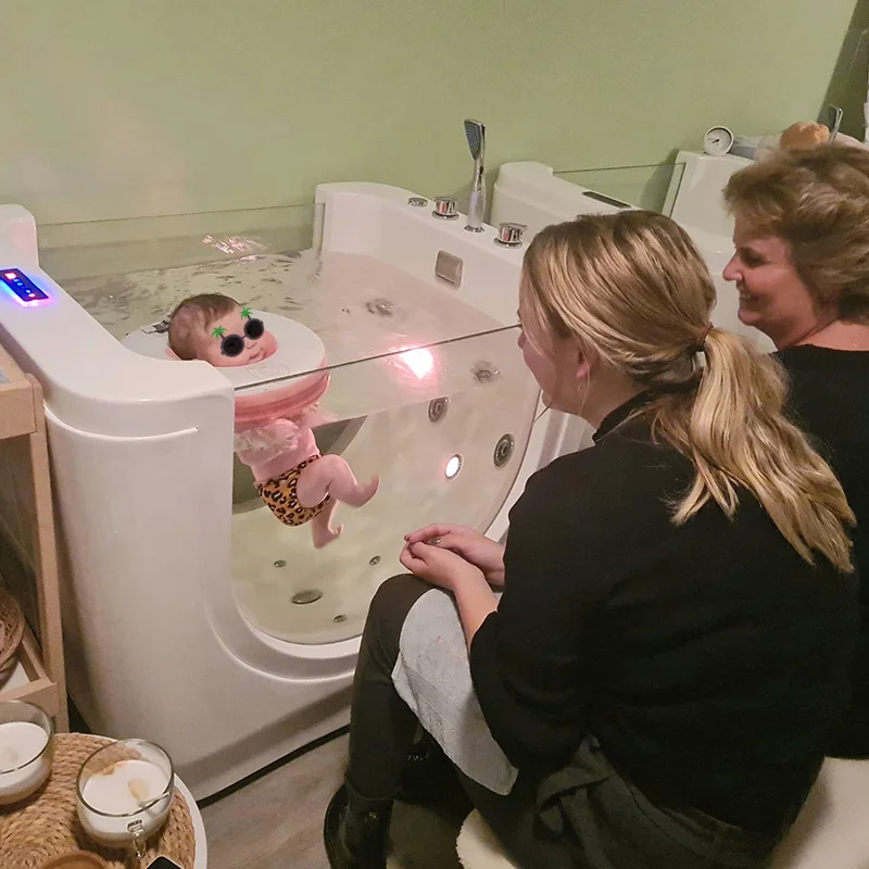 Modern Freestanding Acrylic Infant Thermostatic Spa Whirlpool Pool White Acrylic Baby Drainer Massage  Indoor Baby Spa Bath