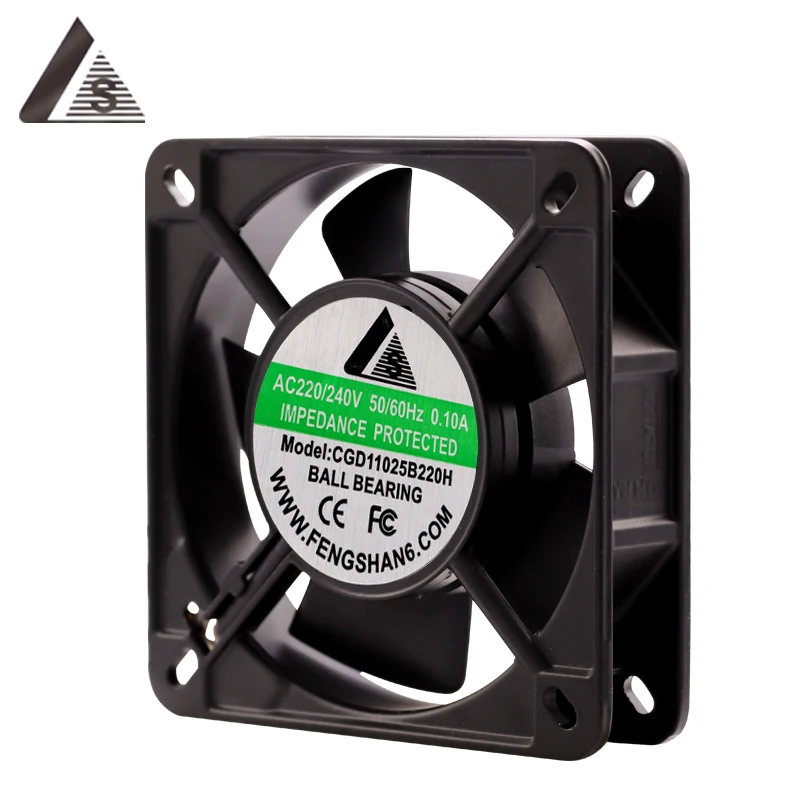 Ac 220 Volt 110*110*25mm High Speed Industrial Cooling Fan Ball Bearing 11025 Ac Cooling Fan
