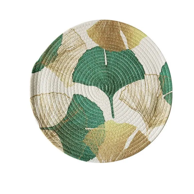 Round Braided Placemats Washable Round Placemats for Kitchen Dining Table Round Indoor Woven Fabric Table Mats