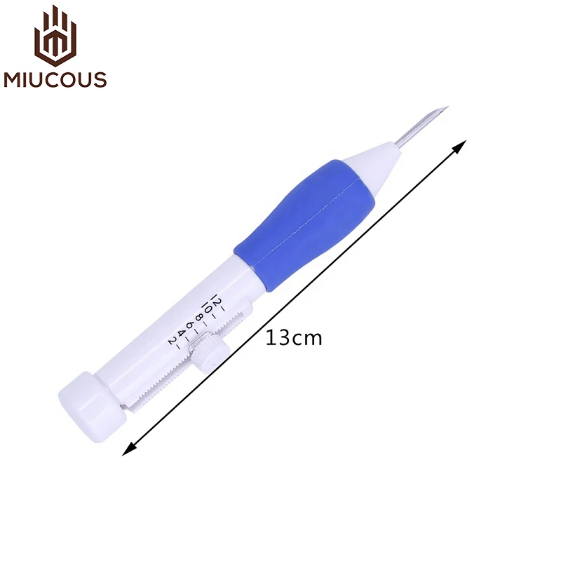 SKC Plastic DIY Crafts Punch Needle Tool Magic Embroidery Pen Set 3 Interchangeable Poke