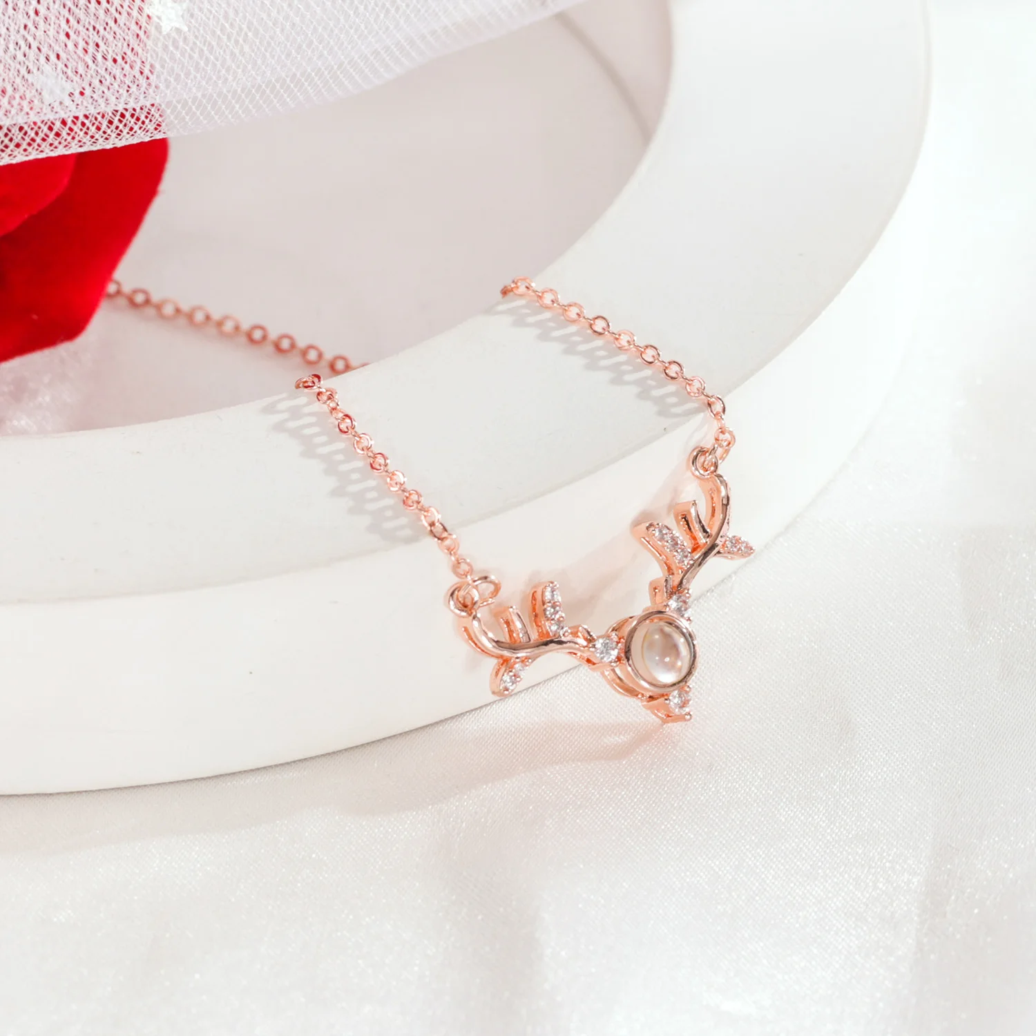 925 sterling silver necklace i love you 100 languages deer antler pendant necklace jewelry