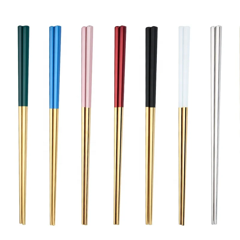 
Reusable gold plating Korean Stainless steel chopsticks  (62004673255)