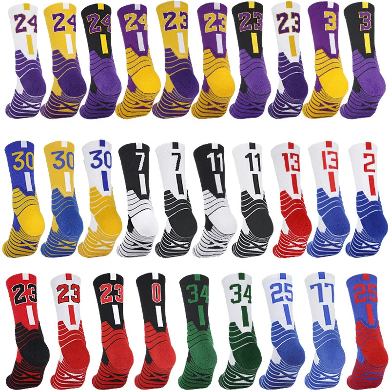 Hot Selling Factory Made Famous Team Mens Socks Running Breathable Skin Friendly Professional Sports Socks Length Basketball