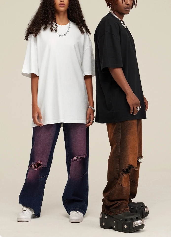 Футболка YALI с принтом по запросу Прямая поставка винтажная уличная одежда футболка промытая Мужская в тяжелом весе